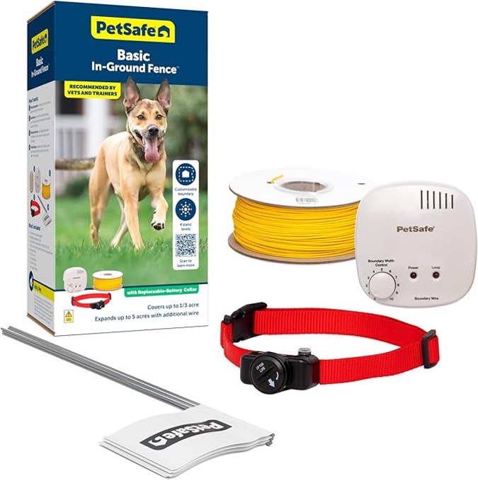 PetSafe?Classic In-Ground Fence for Dogs and Cats - from The Parent Company of INVISIBLE FENCE Brand - includes 500 ft of Wire - Expandable Coverage up to 5 Acres