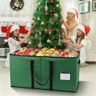 Christmas Ornament Storage Box - Large Christmas Decor Storage Containers that Store up to 128 Ornaments of 3 Inches - Heavy Duty Durable 600D To Protect And Store Holiday Ornaments Décor - Green Pack of 2 different styles 