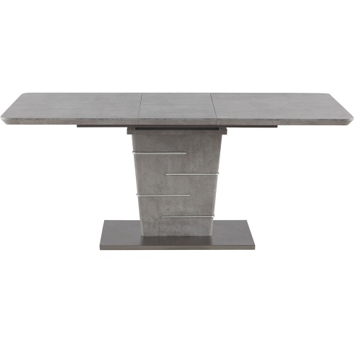 Jezebel 55" Dining Table in Brushed Stainless & Faux Concrete by Chintaly (incomplete, box 3 of 3 only)