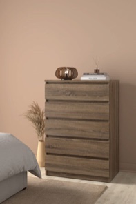 5 Drawer Chest Box 2/2-Rails, Drawer Fronts, Top, Drawer Sides, Drawer Backs, Hardware, Assembly Instructions
