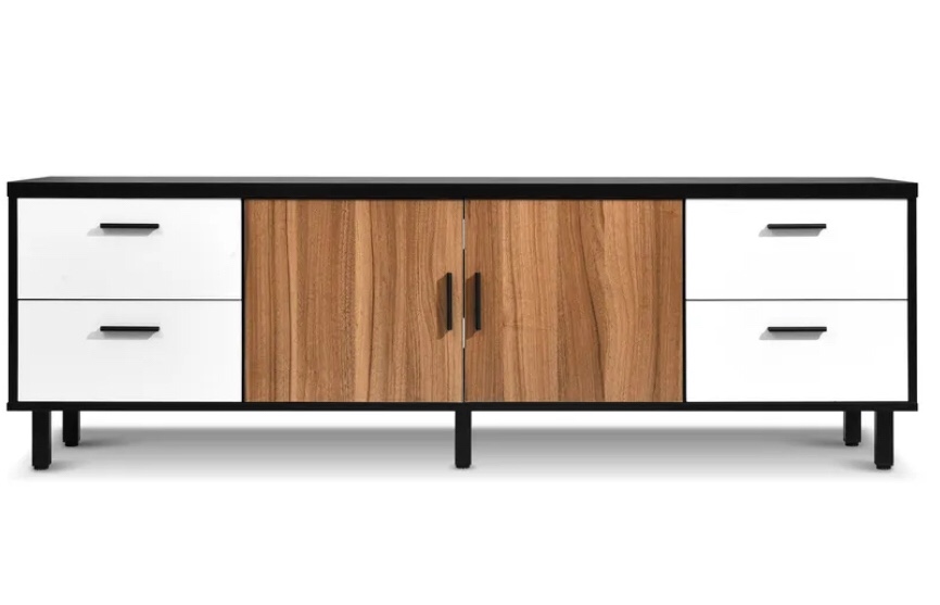 Margaux 65'' Wooden Veneer TV Stand Cabinet Table with 4 Drawers & 2 Cabinets Media Console