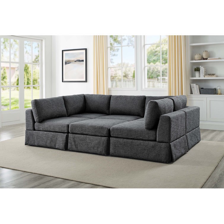 Arnon 5 - Piece Upholstered Sectional light grey (color differs from stock photo, incomplete Armless chair only)