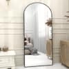 70 in. H x 30 in. W Classic Arched Black Aluminum Alloy Framed Full Length Mirror Standing Floor Mirror