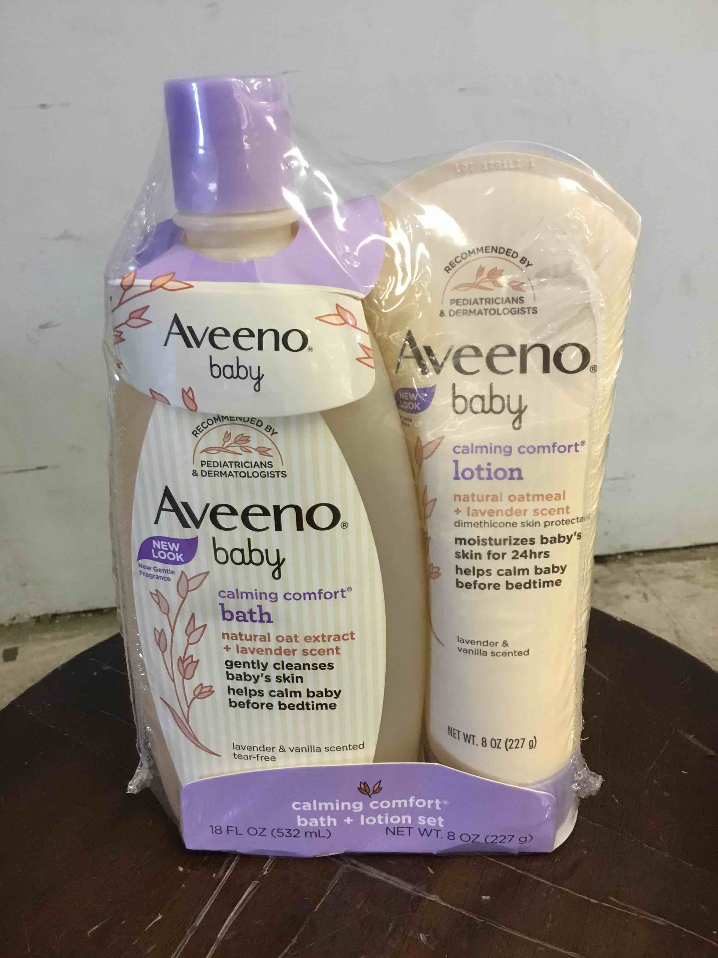 Aveeno Baby Calming Comfort Bath & Lotion Set for Bedtime, 2 Items