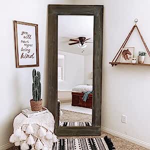 neutype square mirror  rustic rectangle framed 72 in x 32 in 