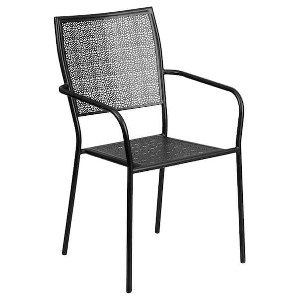 Carnegy Avenue Metal Outdoor Dining Chair in Black ( 1 chair)