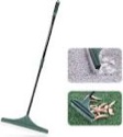 ORIENTOOLS Turf Rake, Ergonomic Adjustable Lightweight Steel Handle, Plastic Head with PA Brush, 32 to 52 inches, Carpet Rake for Pet Hair Remove (Black Handle)