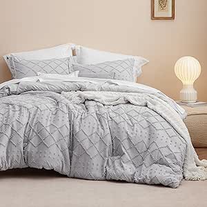 BEDSURE Boho Comforter, Grey