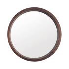 24” Wood Framed Circle Wall Mirror Espresso