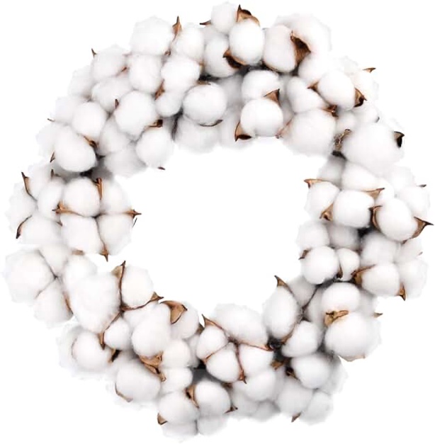 12 Inch Cotton Wreath Cotton Boll Wreath Rustic Wreaths for Front Door Wedding Decoration