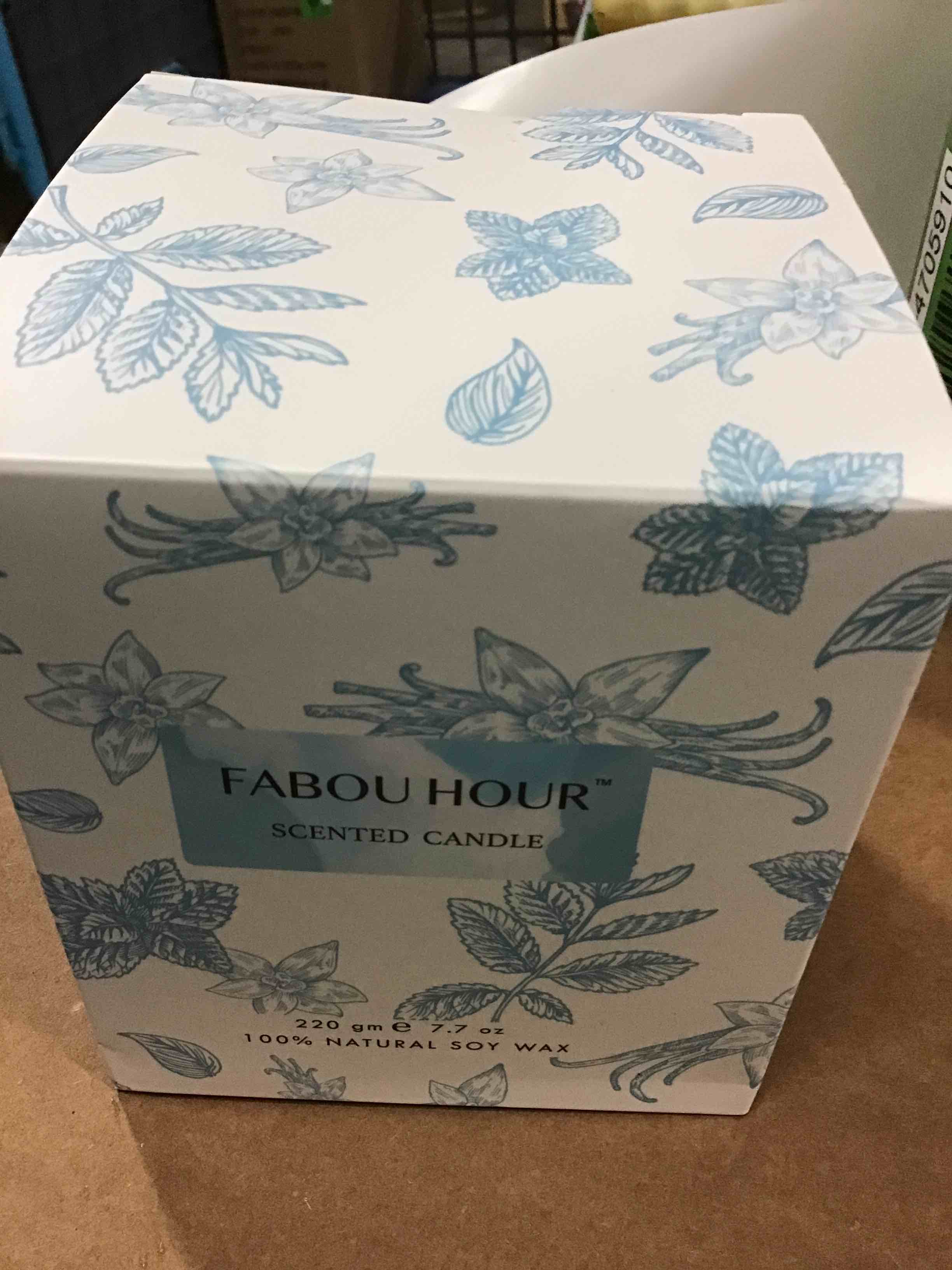 FABOU HOUR SCENTED CANDLE 220 gm e 7.7 oz 100% natural soy max