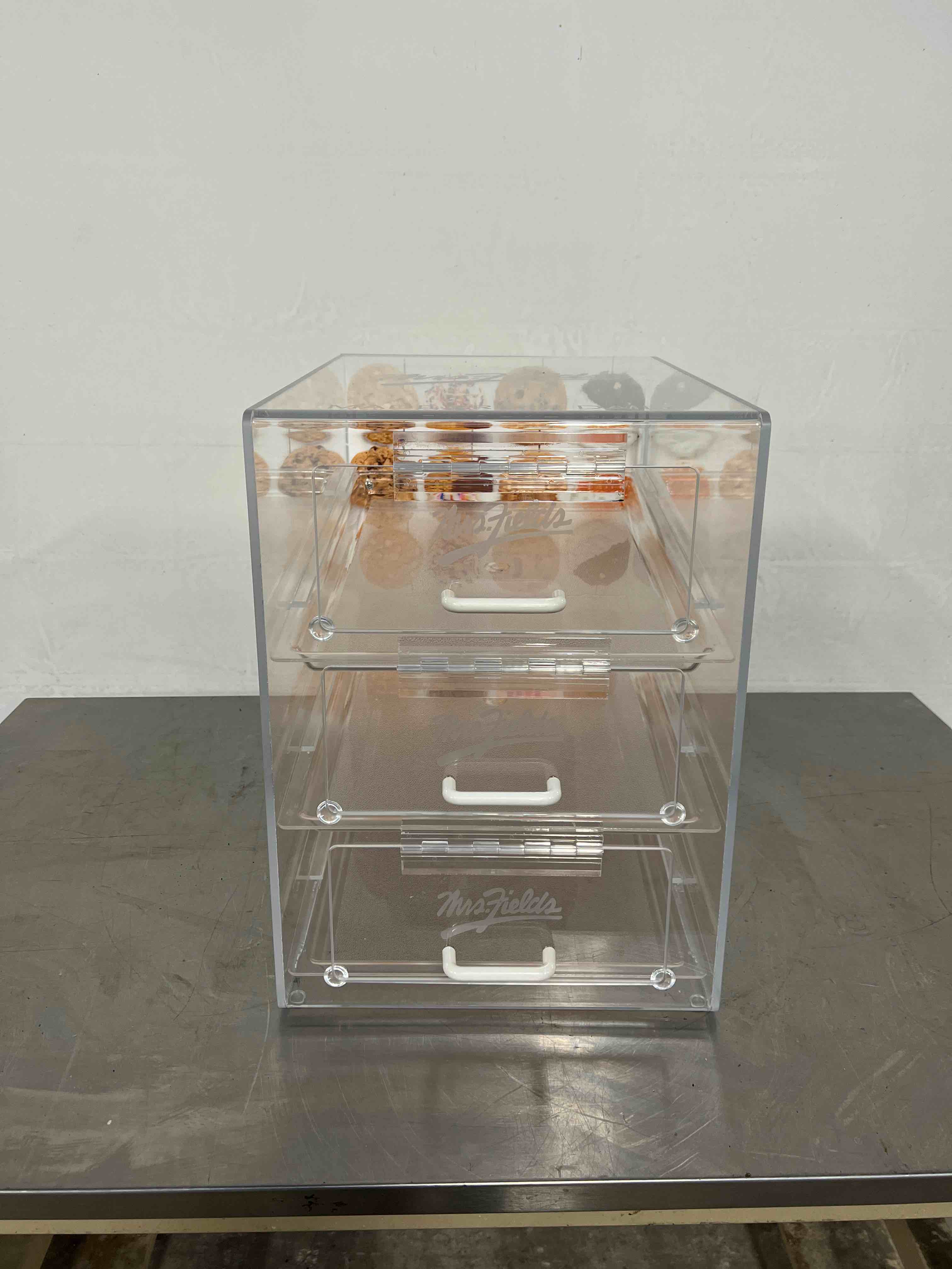 NEW MRS FIELDS THREE TIER PLASTIC COOKIE MERCHANDISER