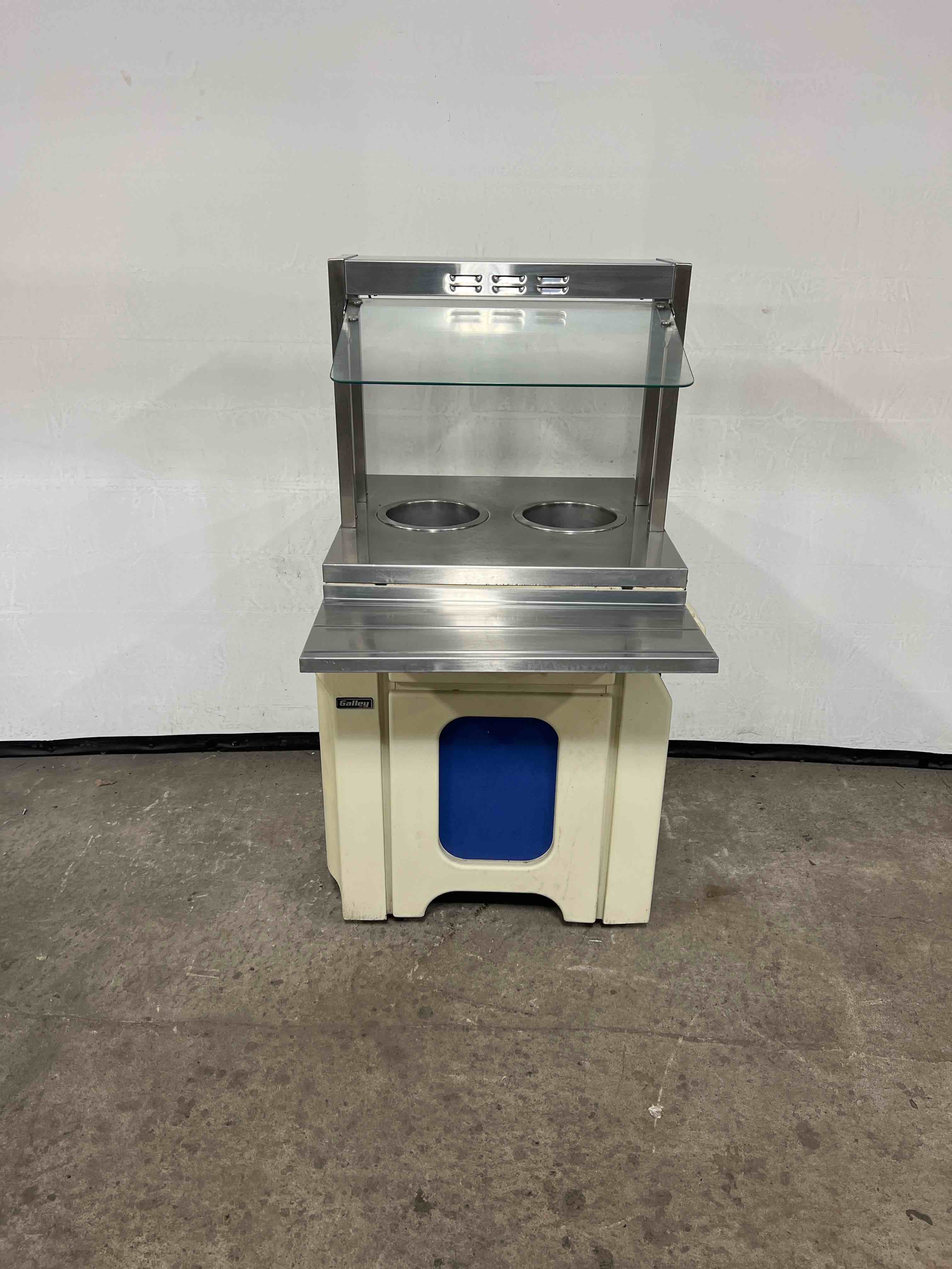 GALLEY MOBIL CAFETERIA LINE DOUBLE SOUP WARMER STATION ON CASTERS 