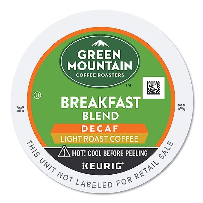 Green Mountain Coffee Decaf Breakfast Blend (Light Roast Coffee), K-Cup Portion Pack for Keurig K-Cup Brewers (Pack of 24) (Exp 10/05/24)