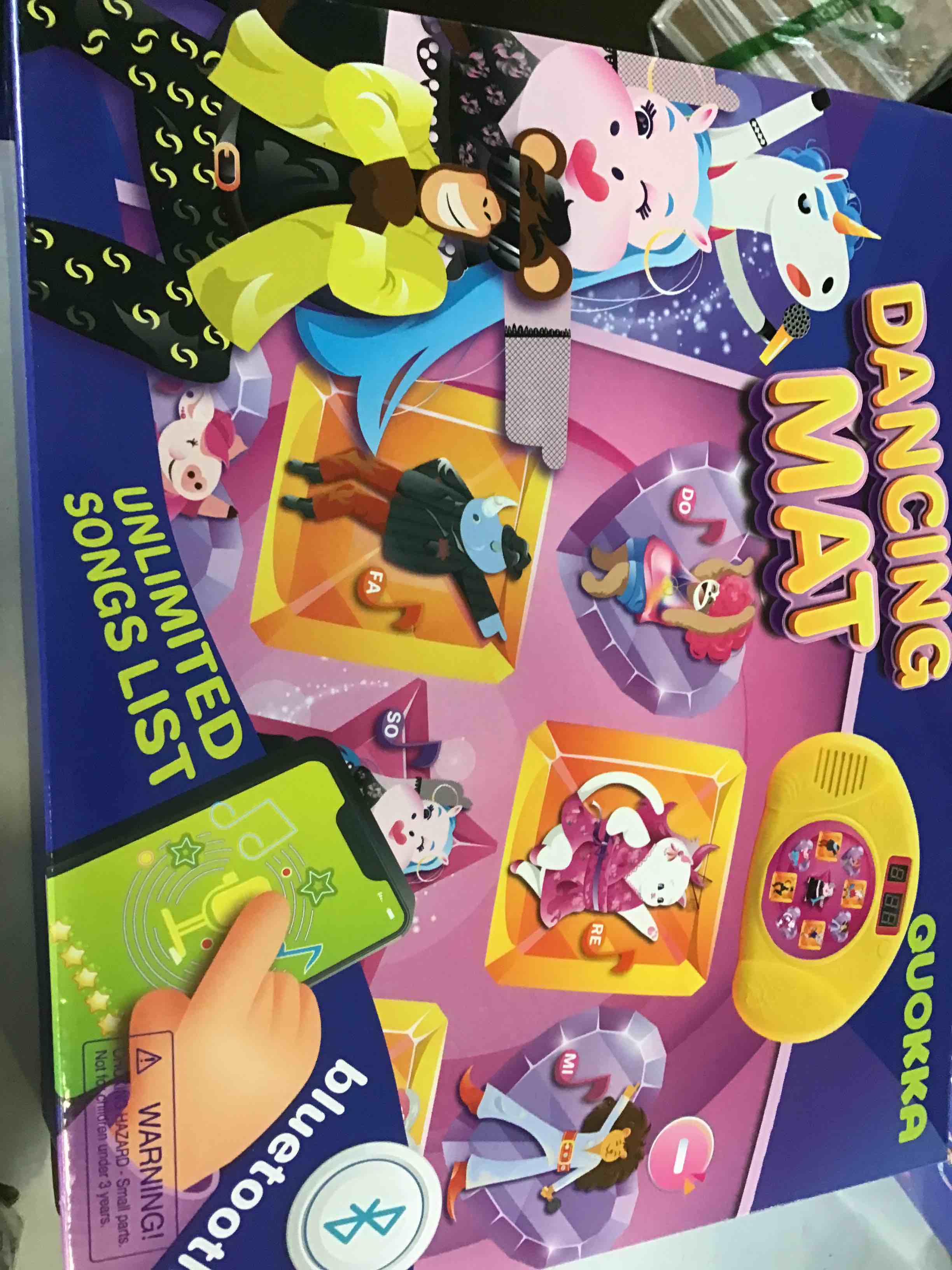 QUOKKA Dance Mat for Kids Ages 4-8 - | Play Your Own Music with AUX/Bluetooth | 3 Speeds & 5 Volume Levels | - Dancing Floor Pad for Girl & Boy 8-12 - Gift Musical Toys for Toddlers 3-5