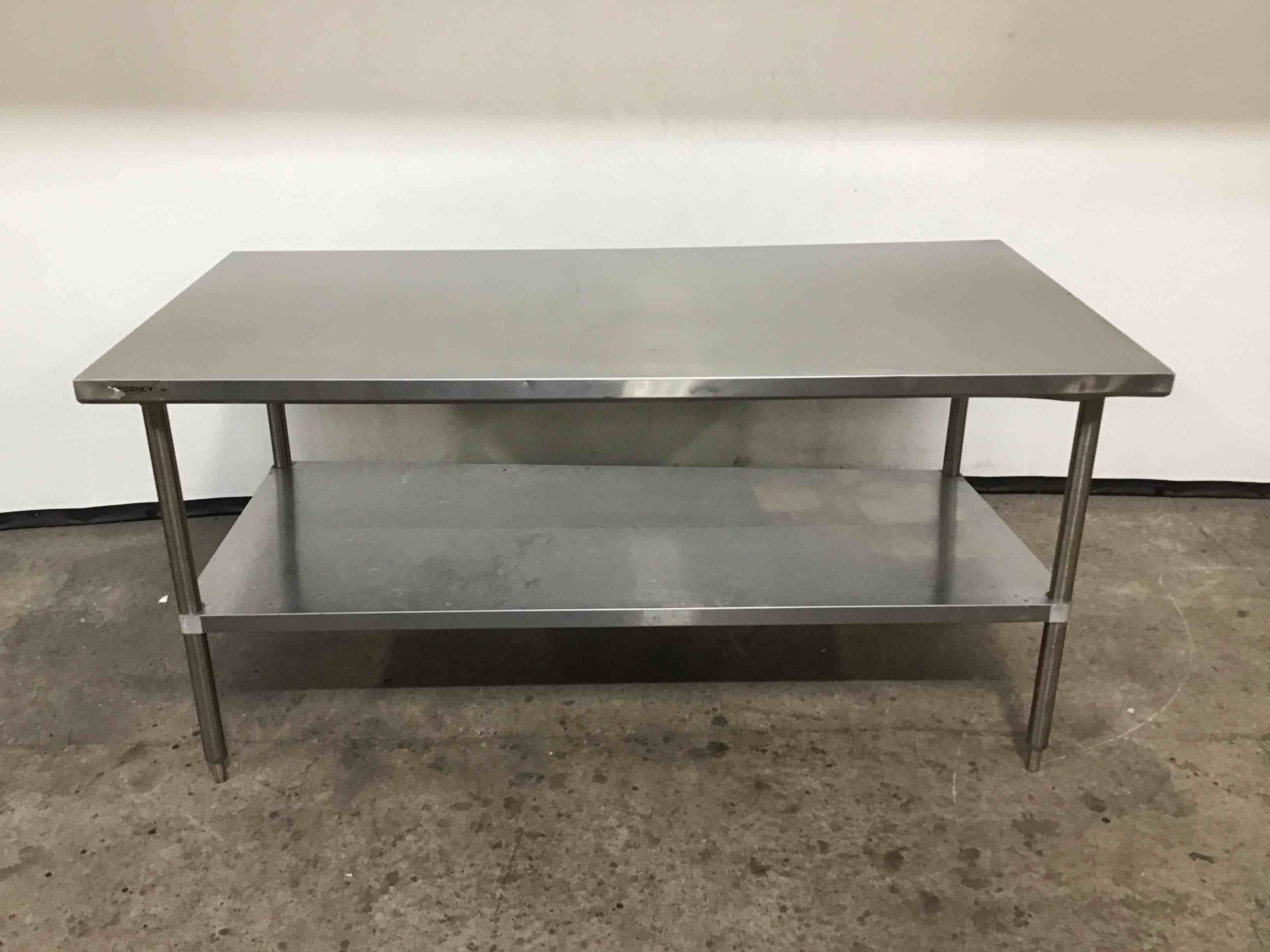 72 INCH STAINLESS STEEL TABLE WITH UNDER SHELF 
