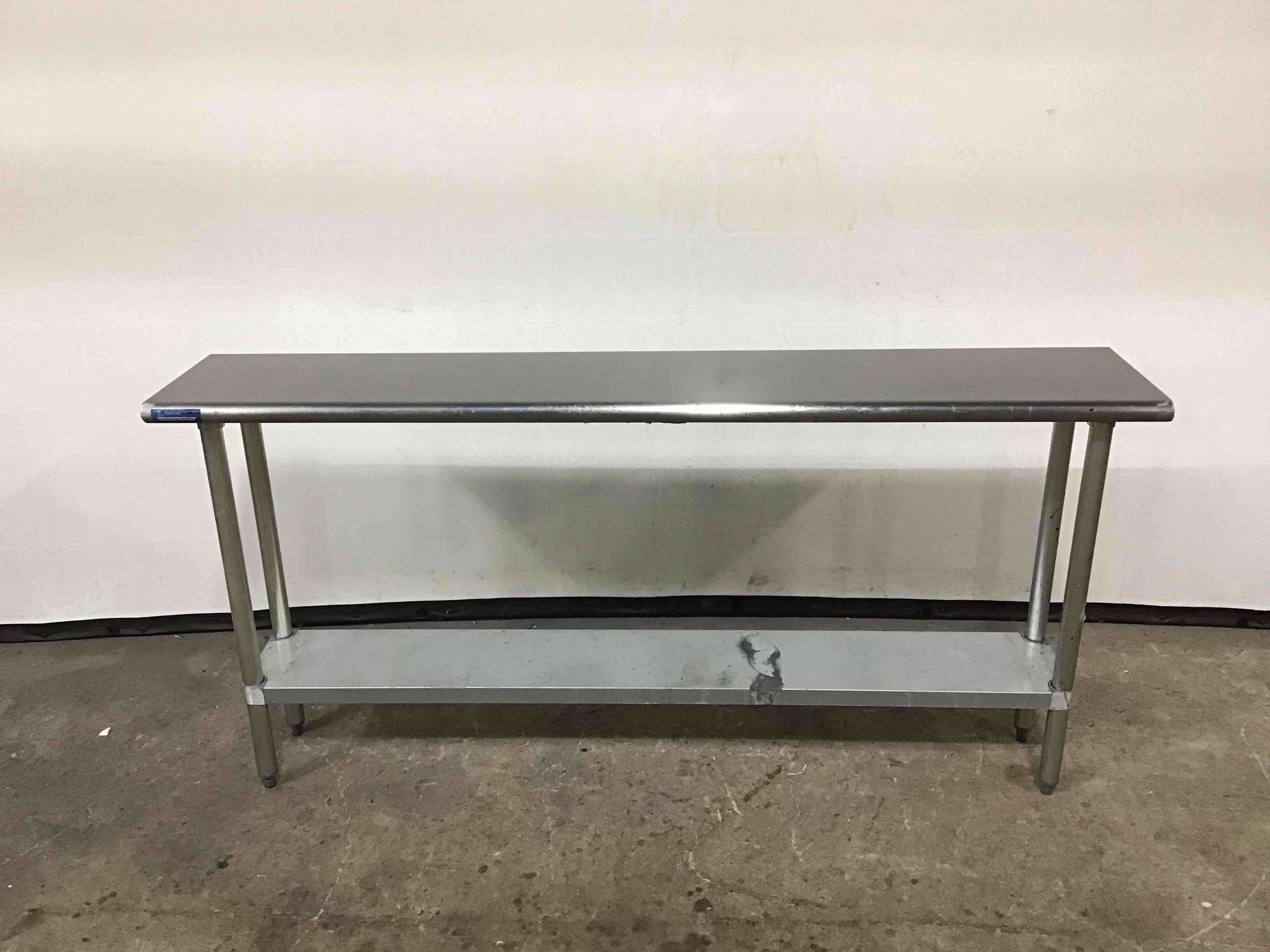 72 INCH STAINLESS STEEL TABLE WITH UNDER SHELF 