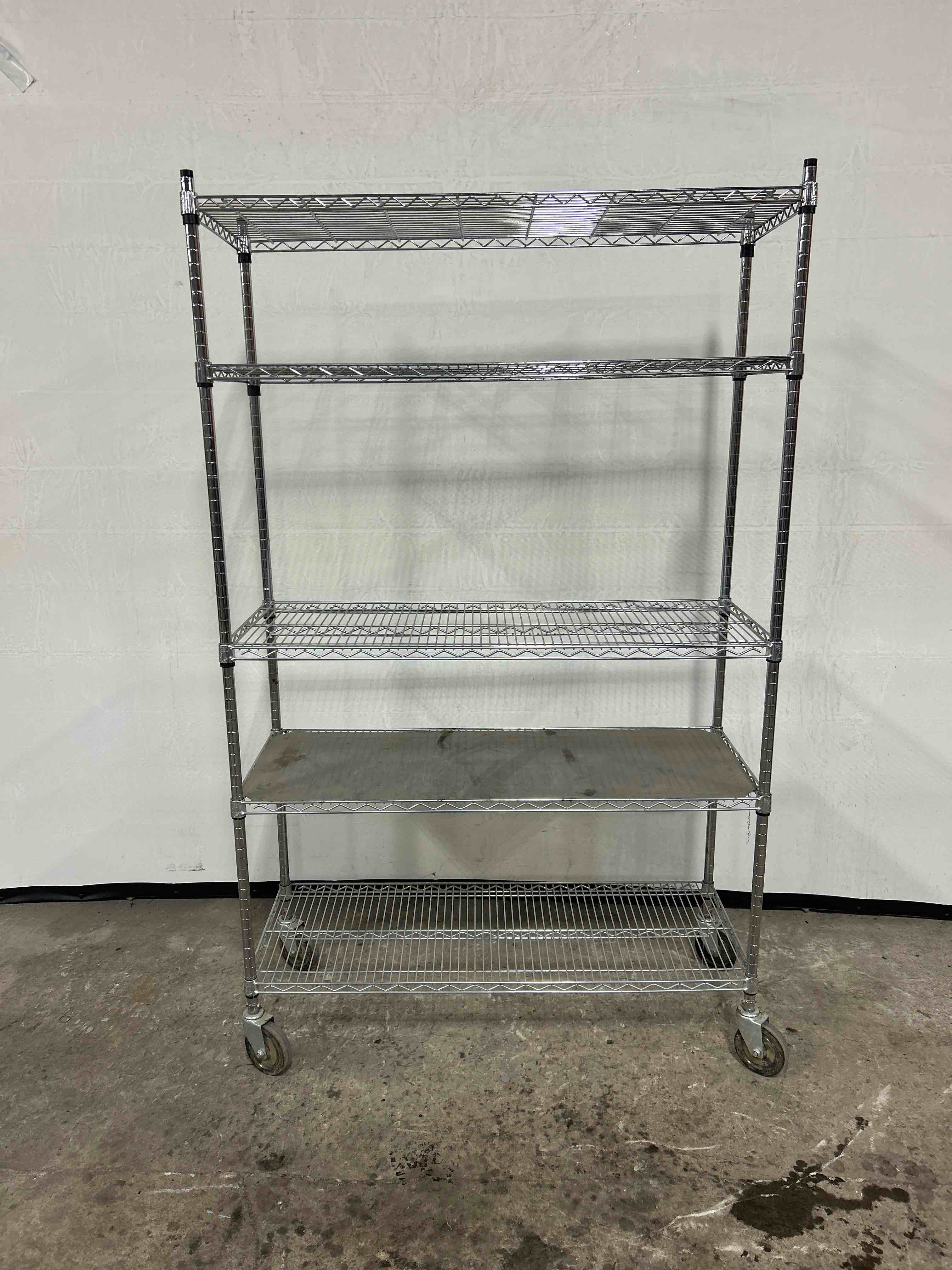 48x18x78 INCH 5 TIER CHROME RACK ON CASTERS