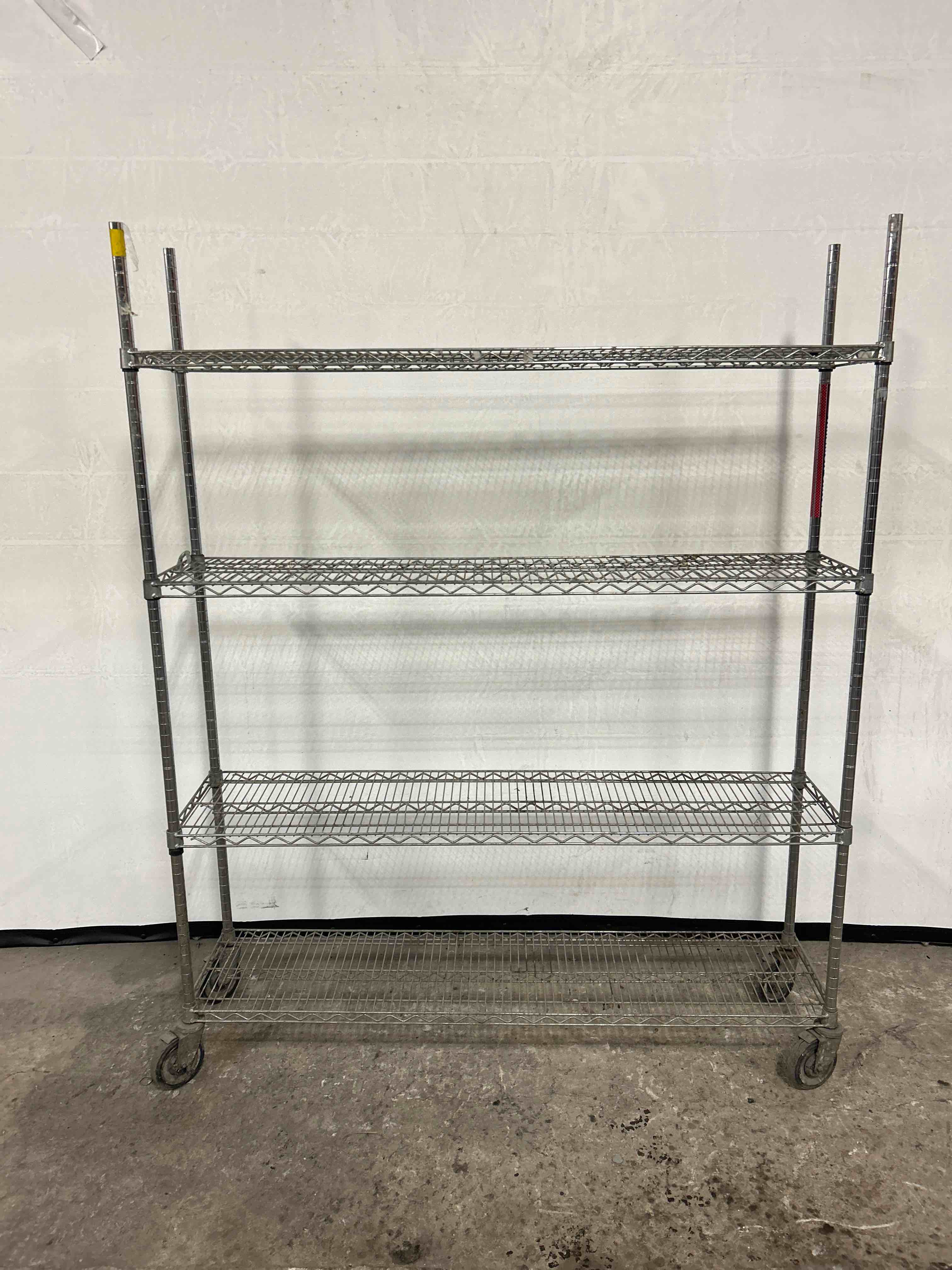 60x14x75 INCH 4 TIER CHROME RACK ON CASTERS