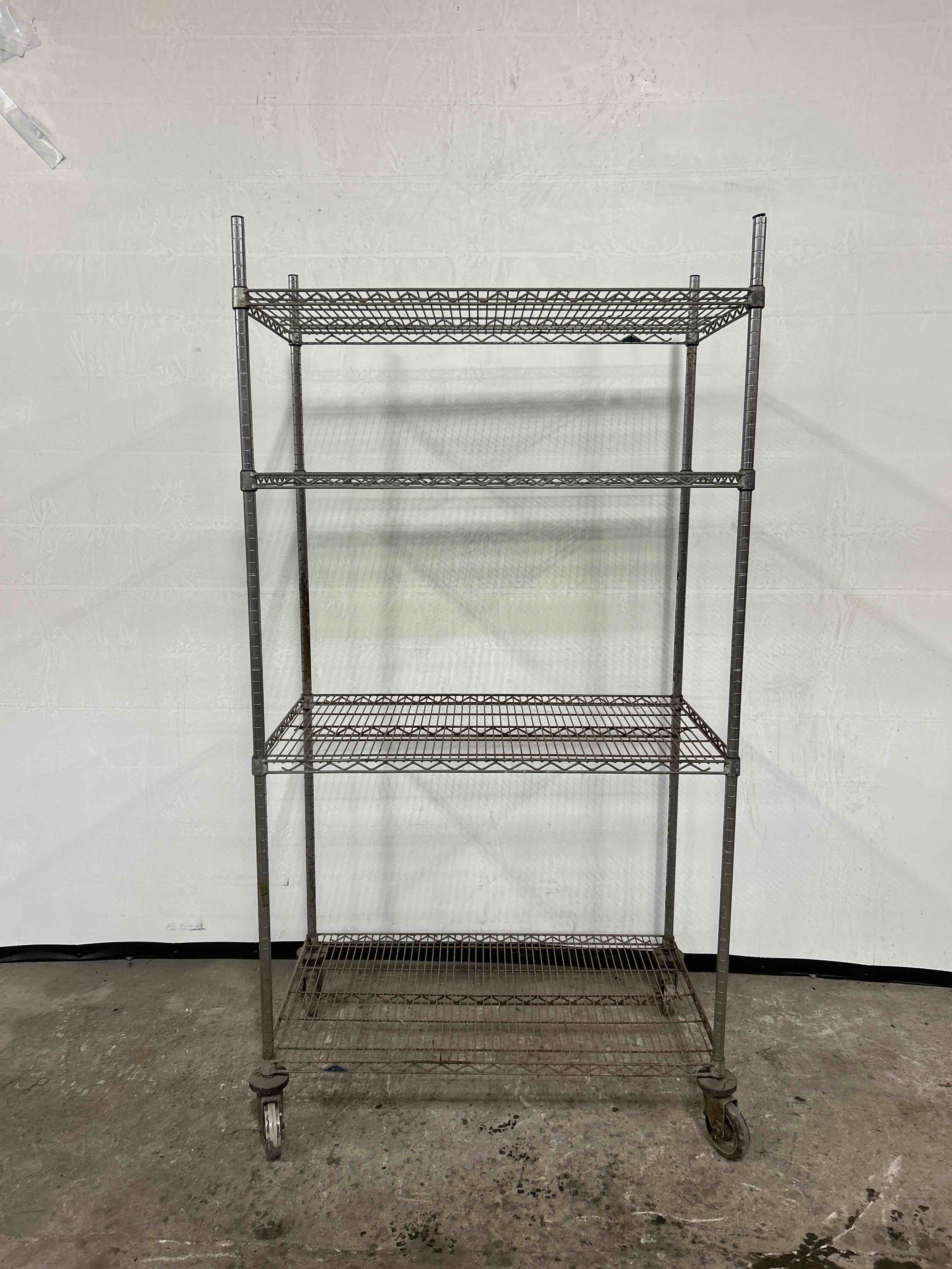 41x24x80 INCH 4 TIER CHROME RACK ON CASTERS