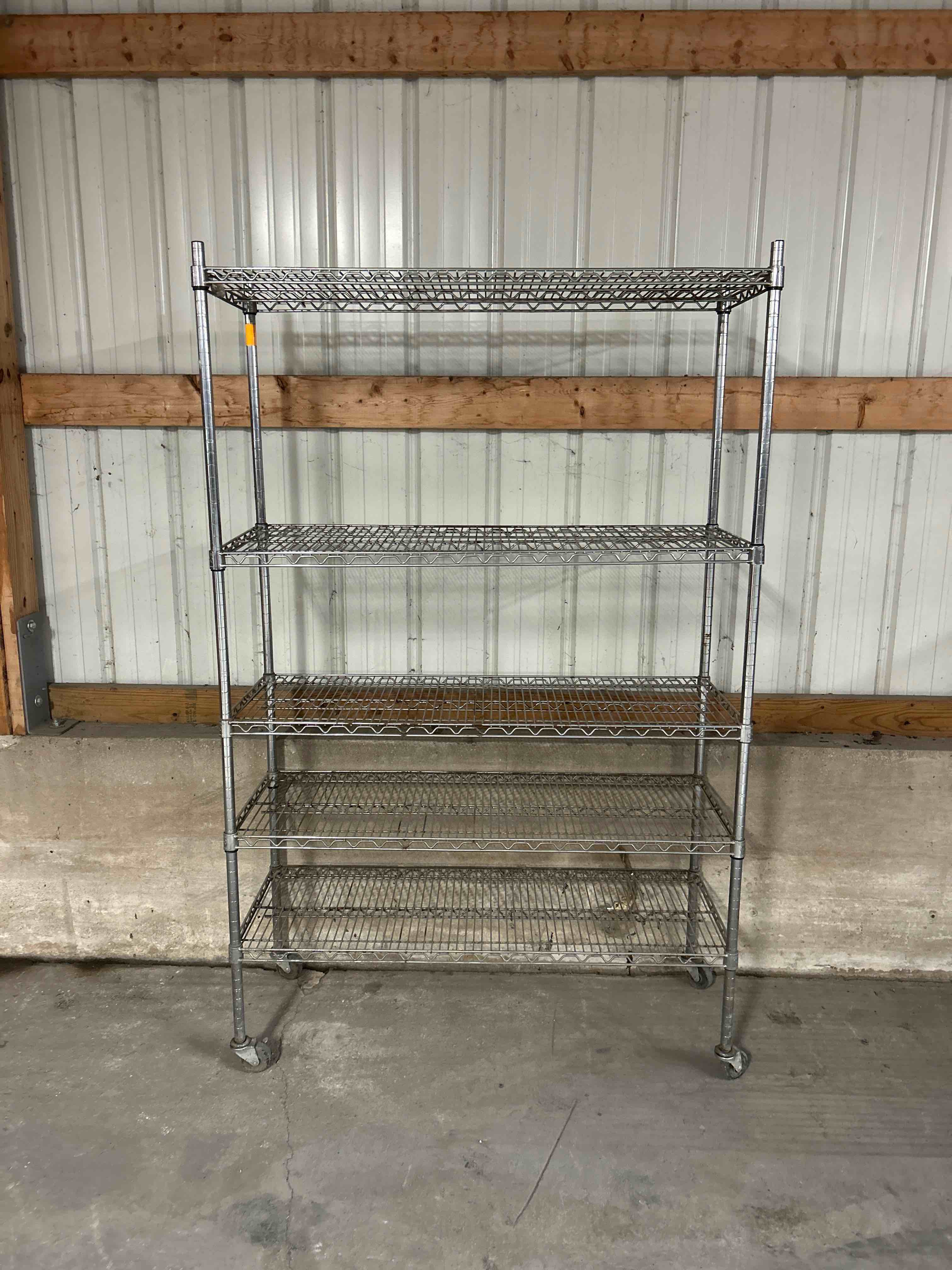 48x18x80 INCH 5 TIER CHROME RACK ON CASTERS
