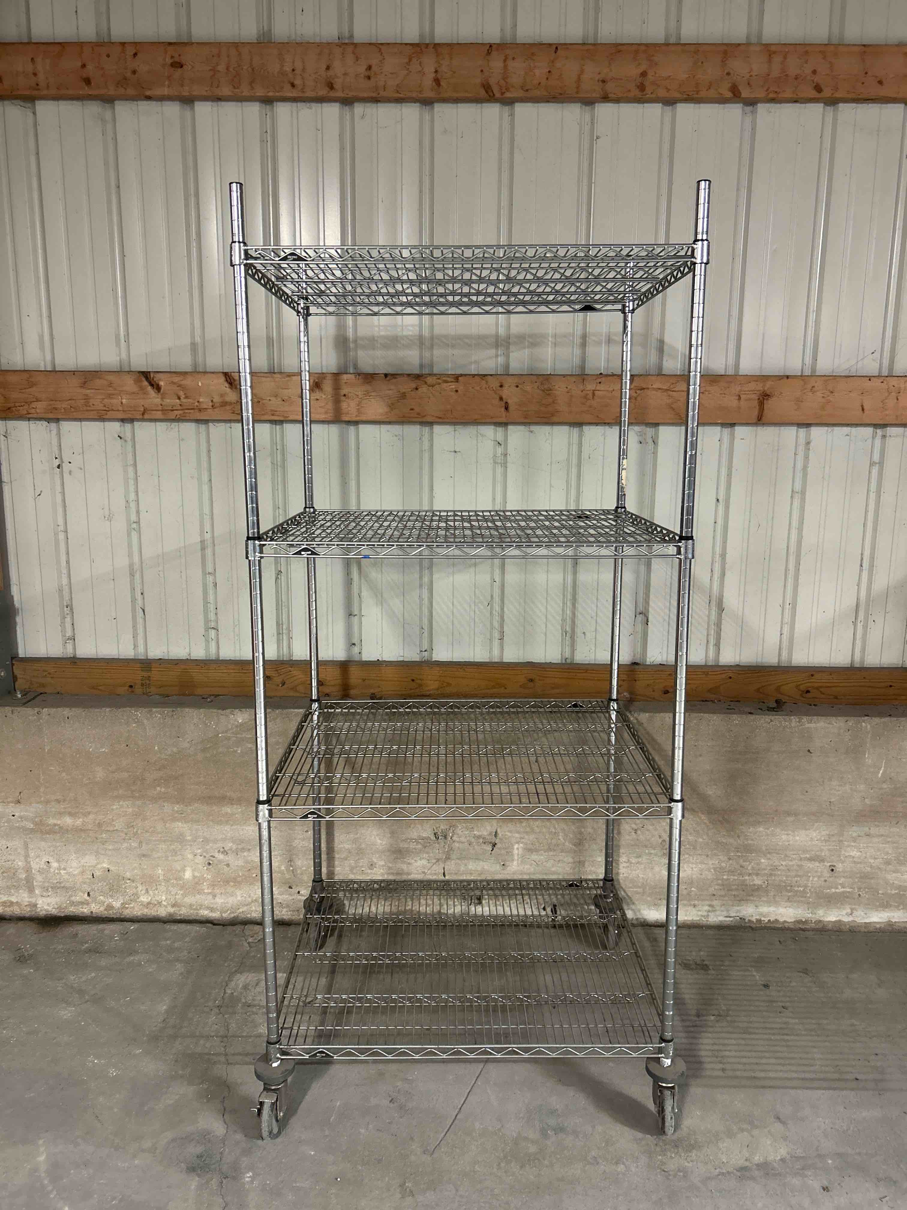 36x30x80 INCH 4 TIER CHROME RACK ON CASTERS