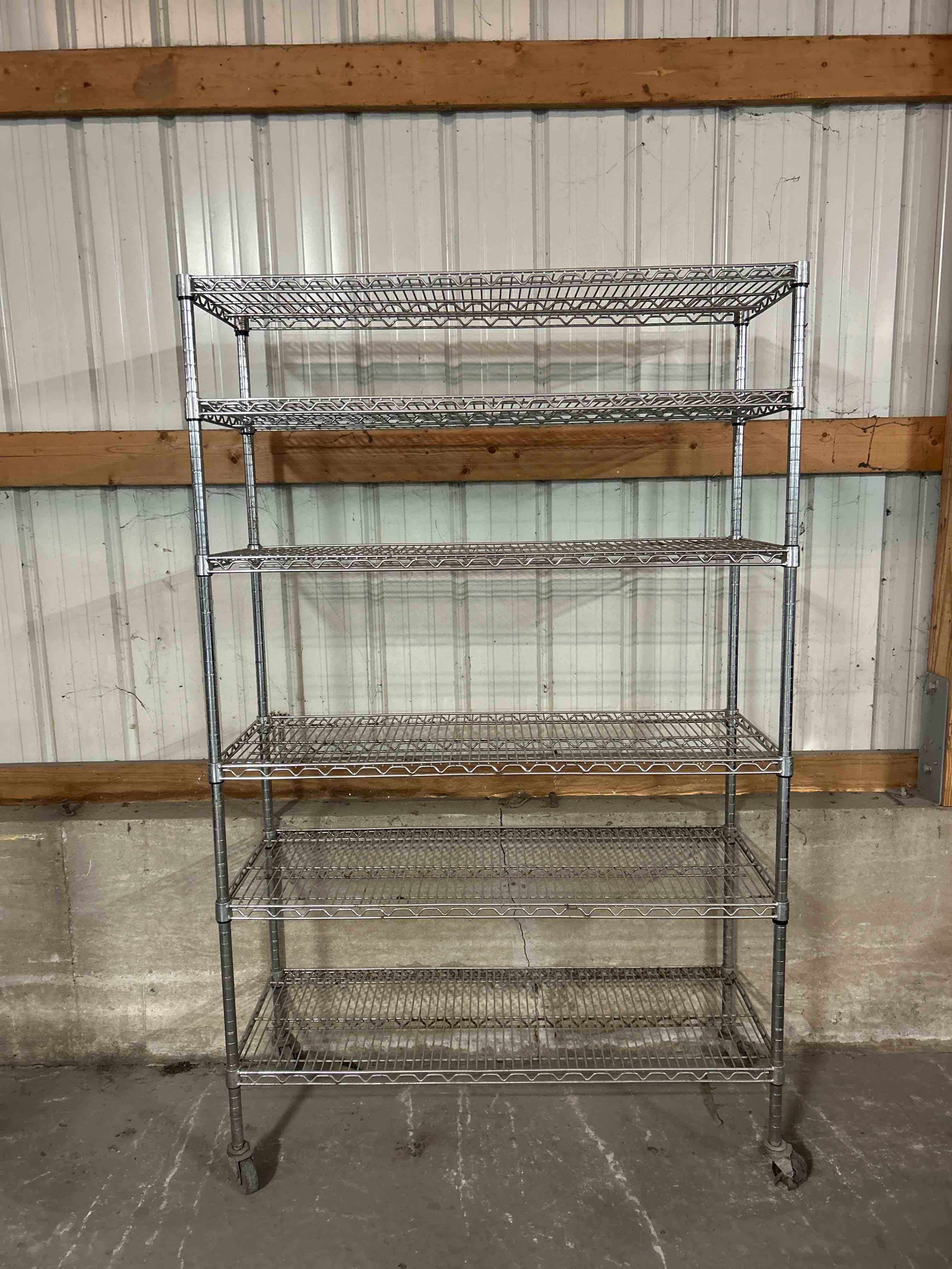 48x24x76 INCH 6 TIER CHROME RACK ON CASTERS