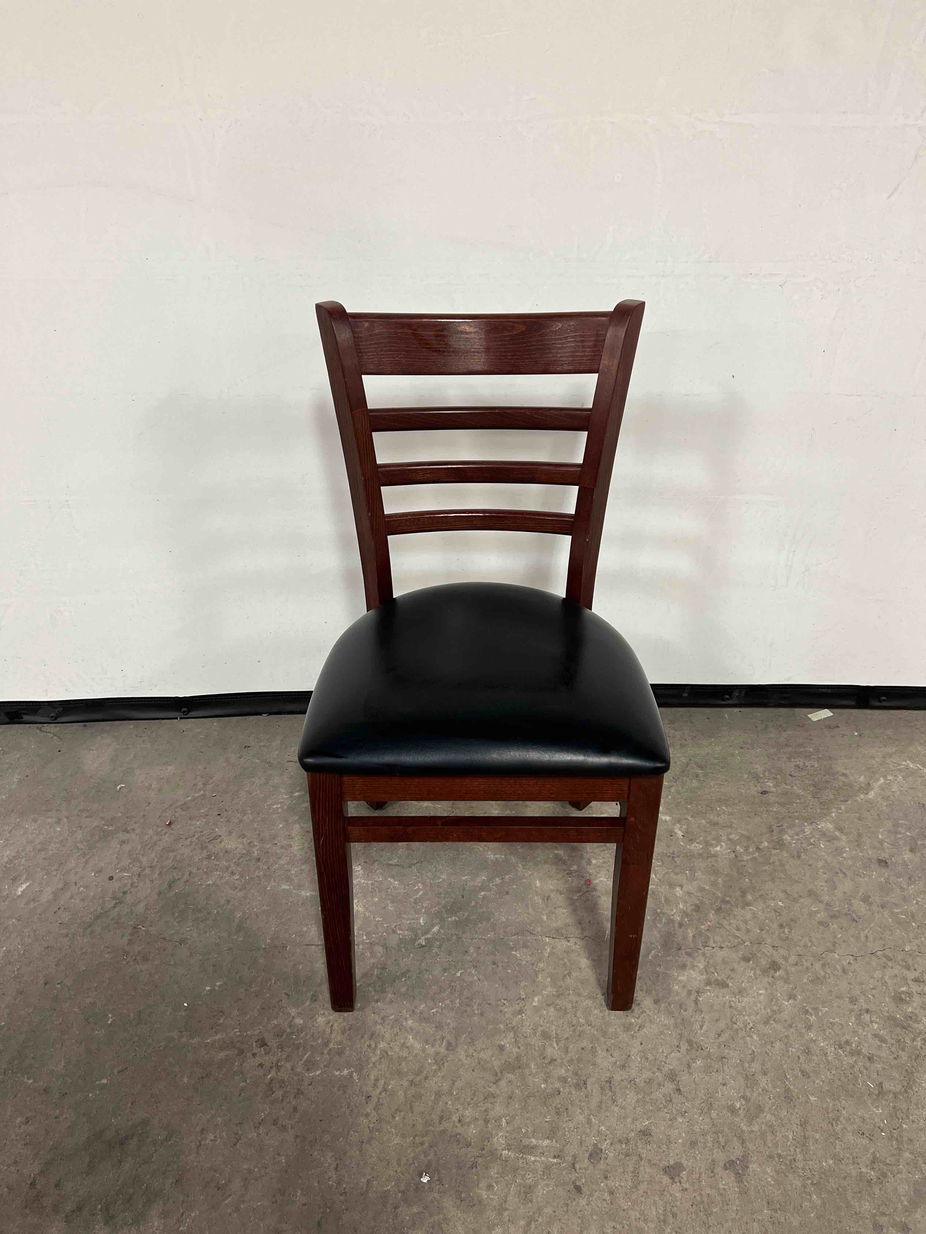 WOOD CHAIR WITH VINYL CUSHION SEAT