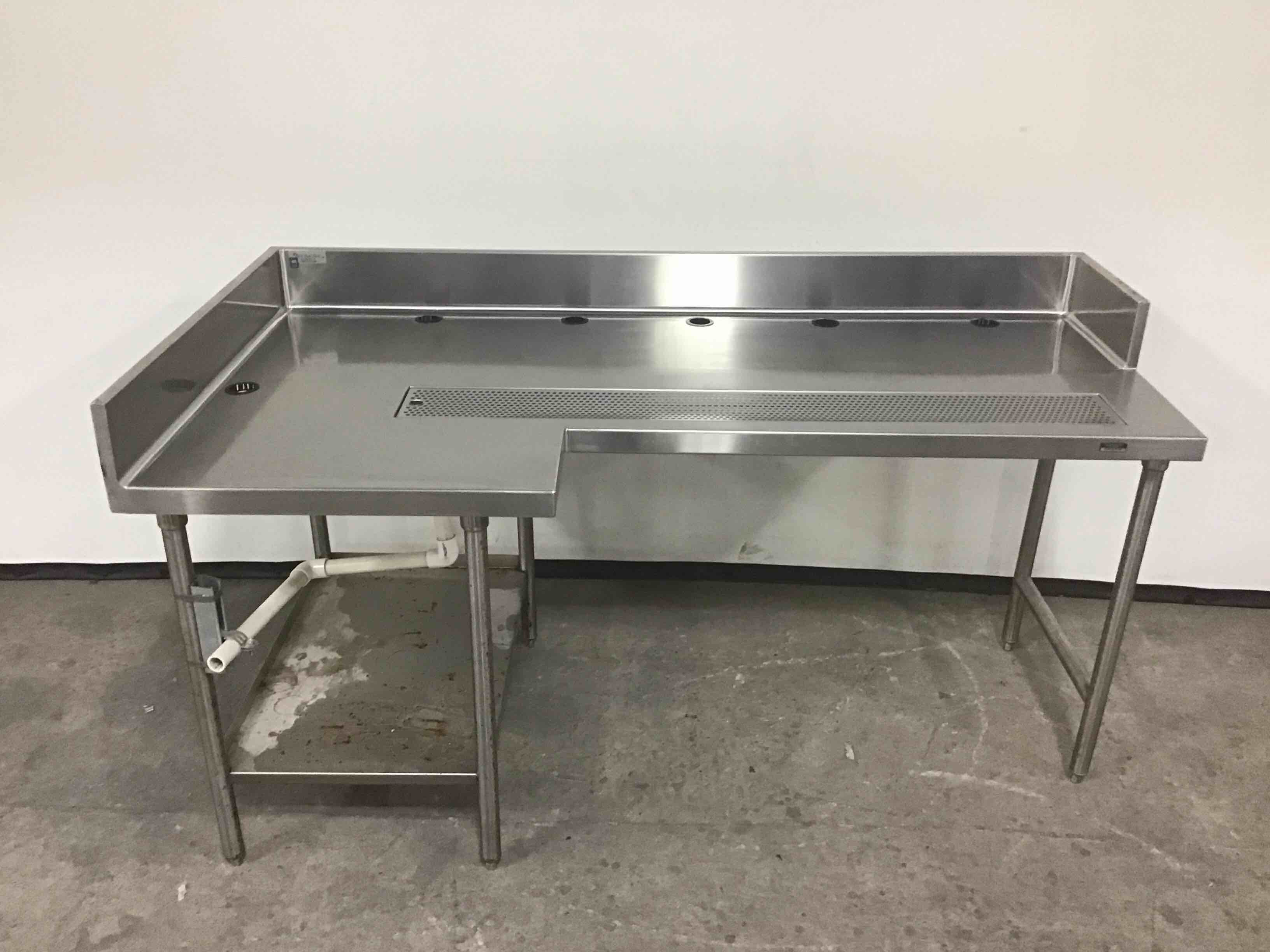 78 INCH CUSTOM STAINLESS STEEL BEVERAGE STATION 