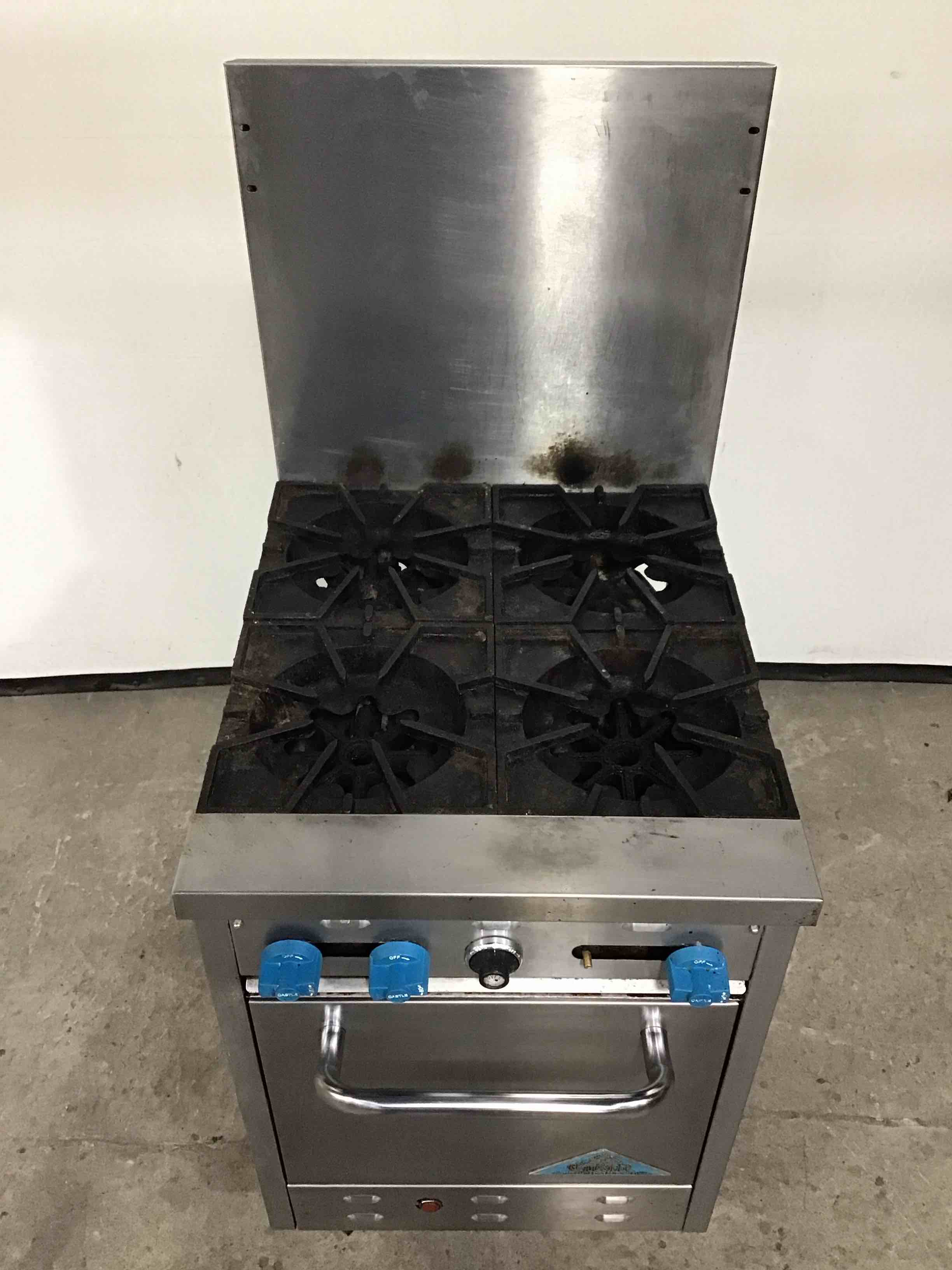 CASTLE 4 BURNER NATURAL GAS RANGE WITH OVEN