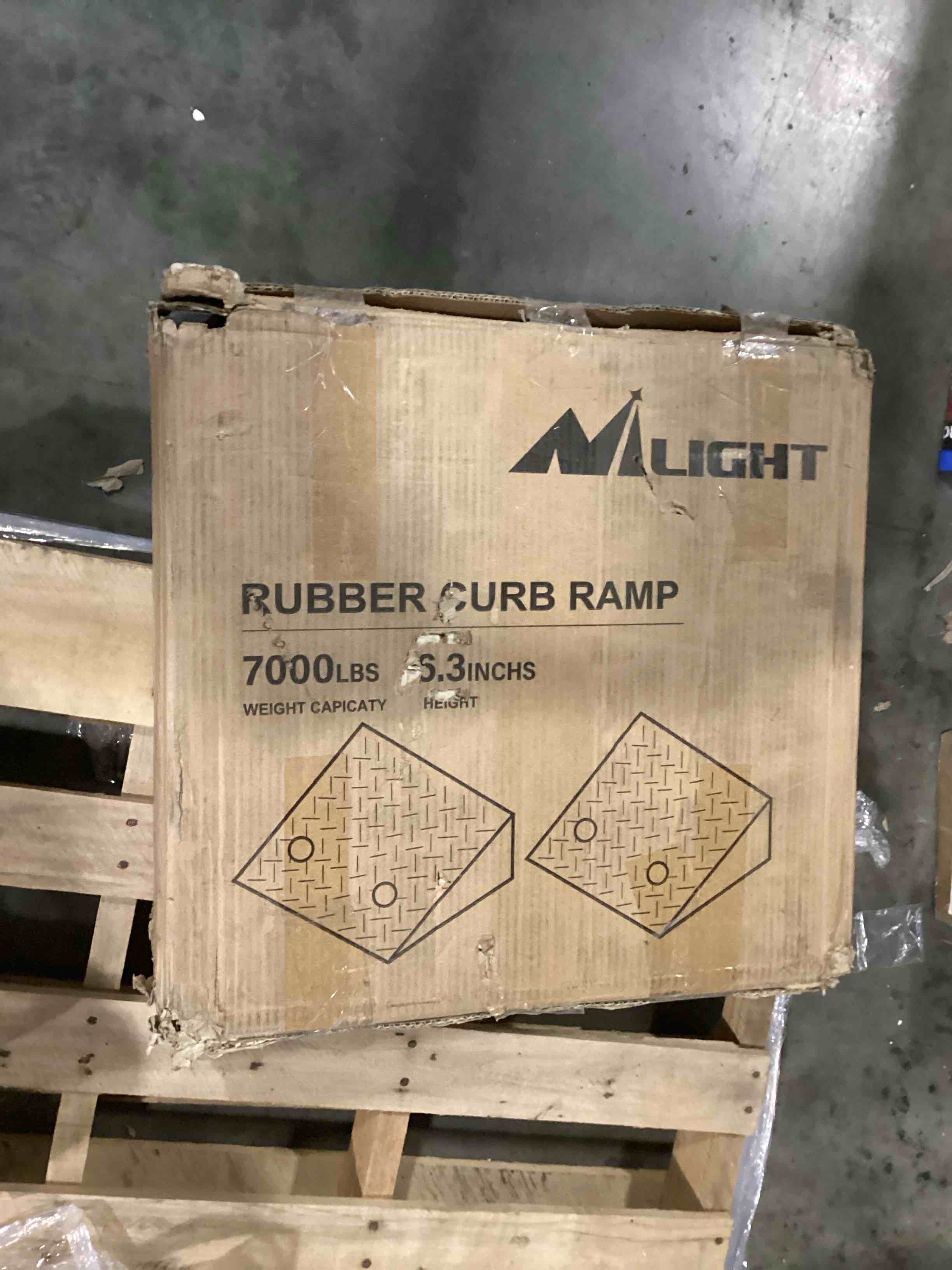 Nilight Rubber Curb Ramps, 6.3" Rise Height Heavy Duty Rubber Threshold Ramp, Portable Driveway Ramps for Cars Wheelchairs Scooter Lawn Mower, 7000lbs Load Capacity, 2 Pack