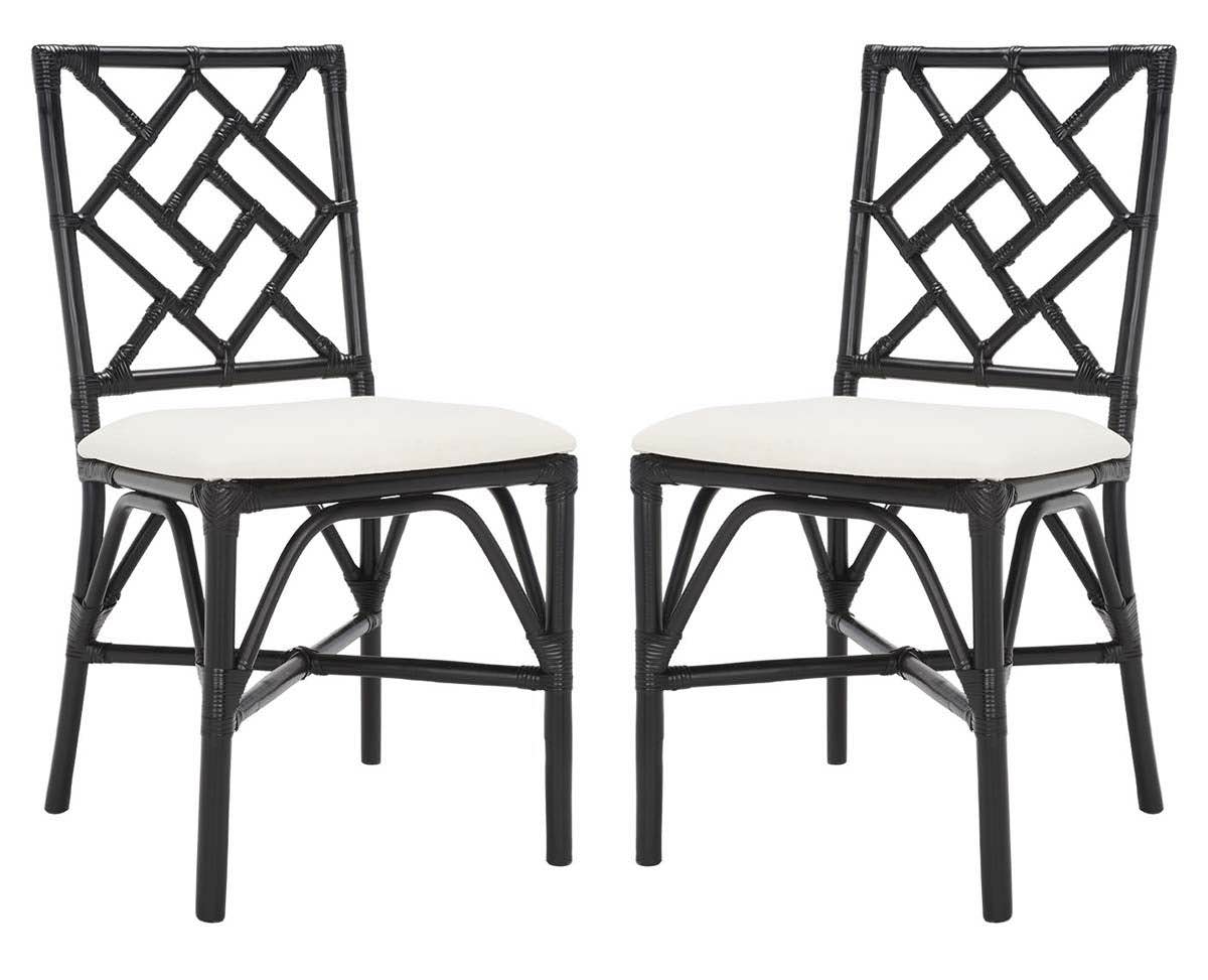 ACH6509C-SET2 Bhumi Accent Chair with Cushion, Black & White - Set of 2