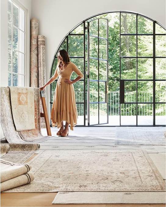 Becki Owens x Surya Marlene Vintage Medallion Area Rug, 6'7" x 9', Cream