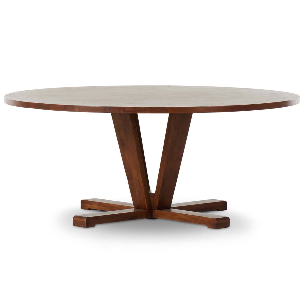 (He's missing the base )Cobain 72" Round Dining Table, Reclaimed Mango