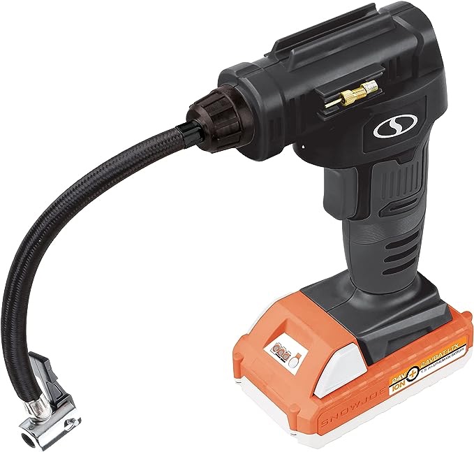 Sub Joe 24 Volt Cordless Air Compressor & Nozzle Adapters | W/ 1.3-amp Battery