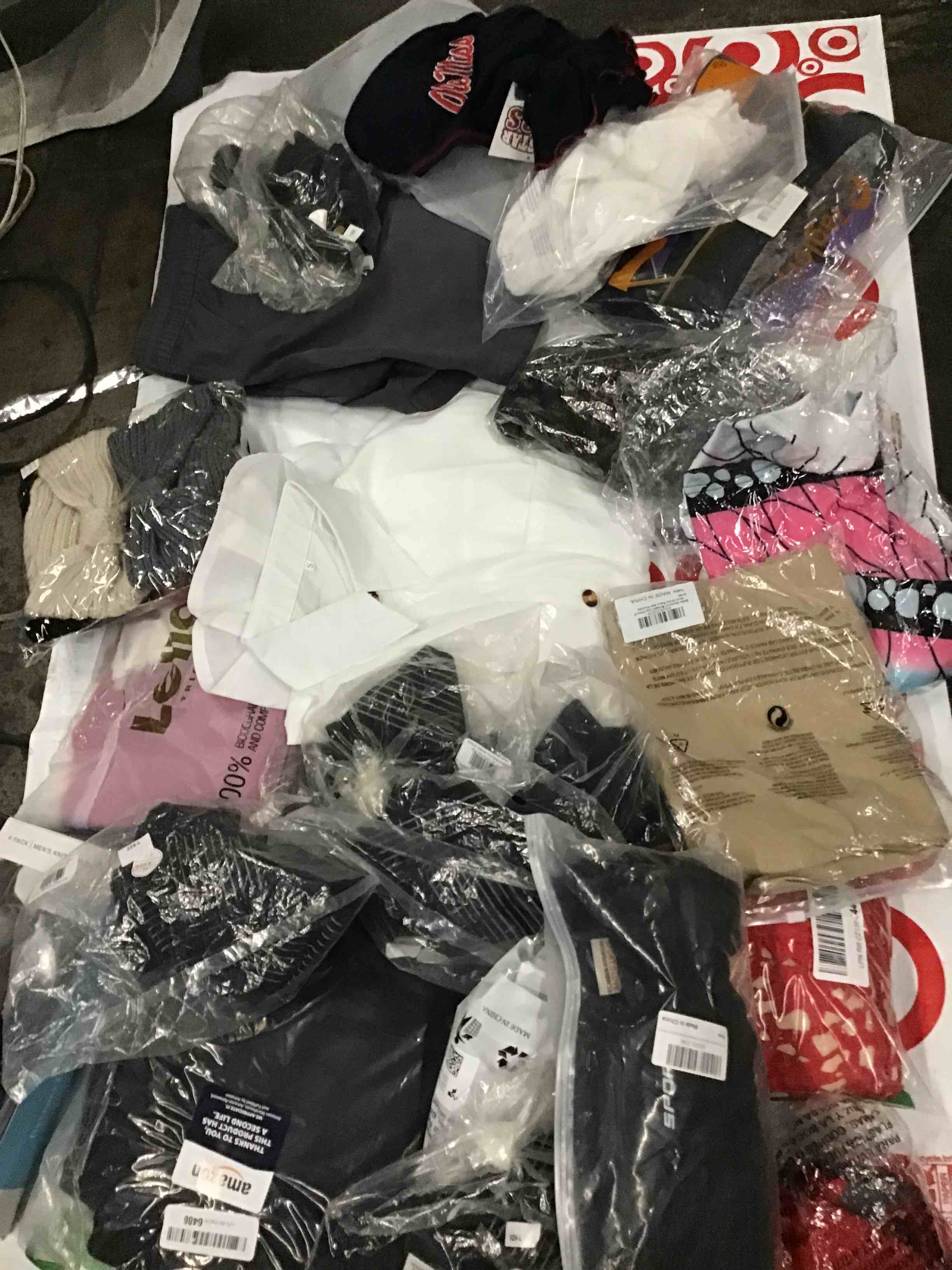 assorted clothing varieties sizes and colors