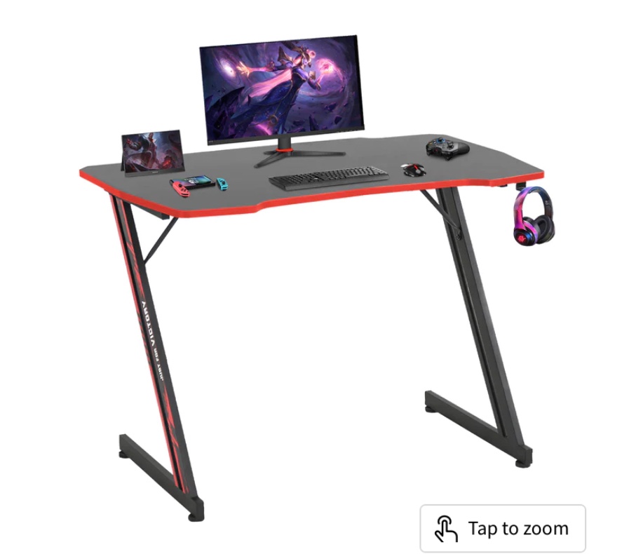 Z Shaped PC Table Gaming Desk