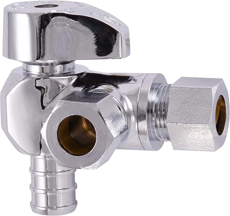 SharkBite  Brass 1/2-in Compression x 3/8-in OD Compression Quarter Turn Angle V