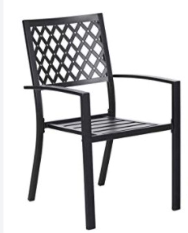 NEW PHI VILLA PATIO METAL CHAIR DINING CHAIR CLASSIC New (contents sealed) Original Packaging (distressed) Model #:E02GF0701-059-01 Current Value: $185CAD / $148USD UPC Code: 616985827442