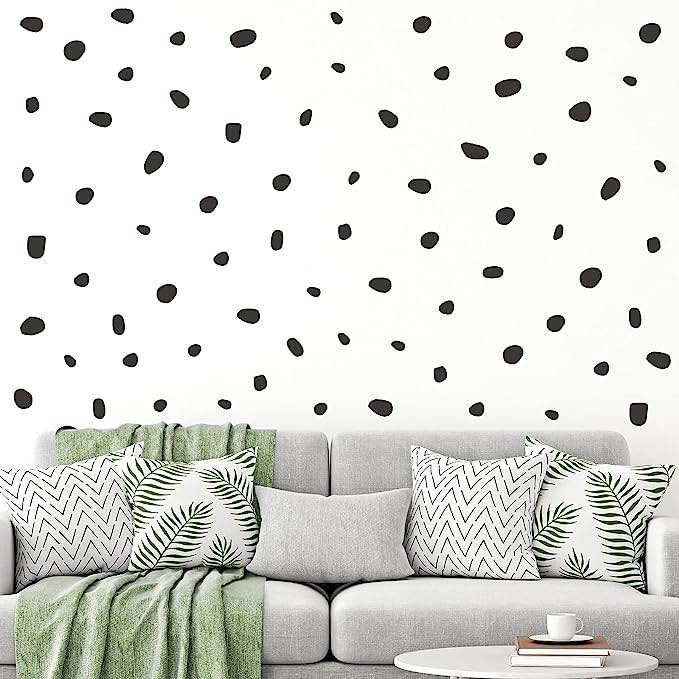 Polka Dots Wall Decal Irregular Polka Dot Wall Stickers Modern Wall Stickers Minimalist Geometric Wall Stickers Peel and Stick Dot Decal Art for Kids Bedroom Classroom (Black Dots)