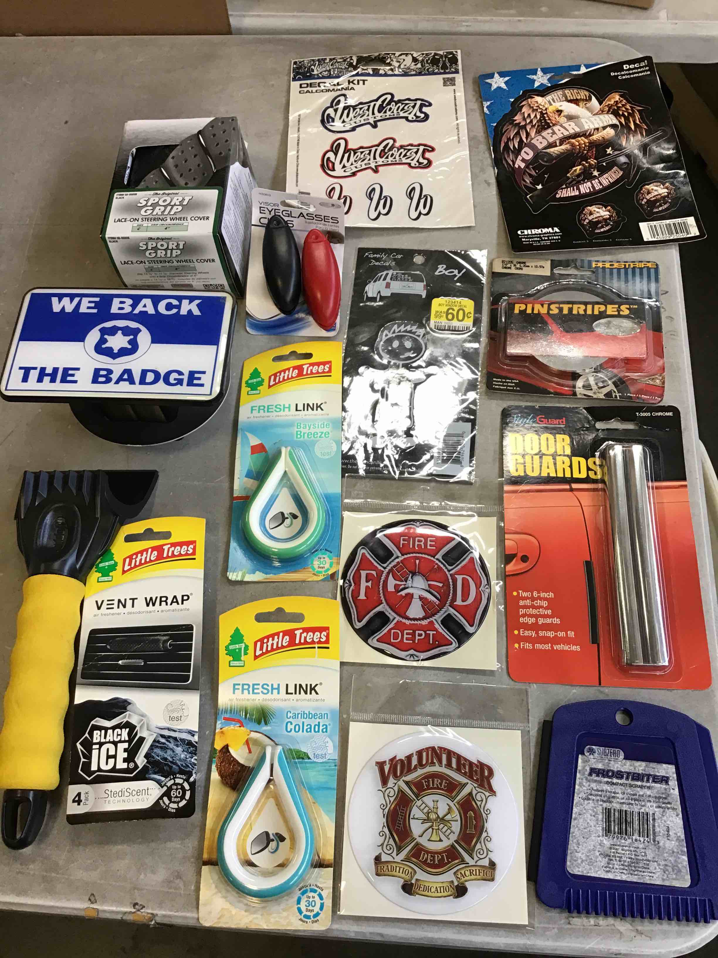 Assorted Car Accessories, Like Stickers, Air Fresheners & Lights 