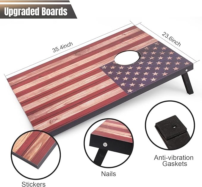 Outball Cornhole Set 4x2 Regulation Size Corn Holes Outdoor Game Cornhole Boards Bean Bag Toss Game Outdoor for Adults Family Lawn Beach Outside Activities with Carrying Bag, 4x2Feet