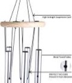 5' Big Extra Large 57" Wind Chime Deep Tone Tuned Resonant Bass Sound Church Windchime Outdoor Unique Memorial Sympathy-Garden Hanging Decorations Yard Bells, Silver
