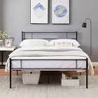 VECELO Metal Platform Full Size Bed Frame with Headboard and Footboard, 12'' Under-Bed Storage & Strong Slats Support, No Box Spring Needed