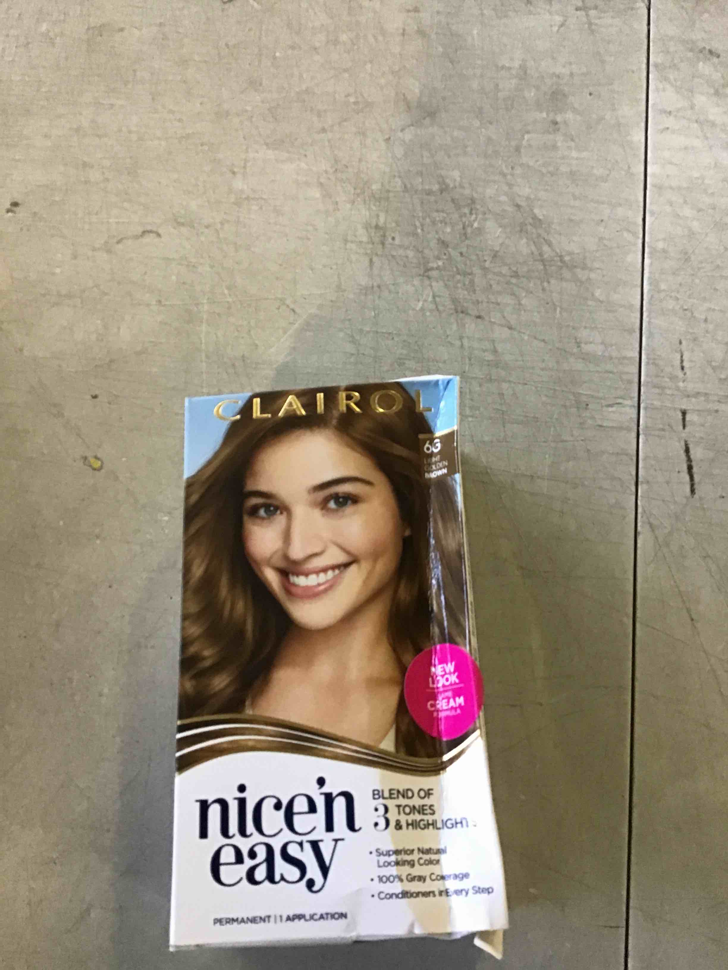 Clairol Nice n Easy Permanent Hair Color Creme 6G Light Golden Brown 1 Application Hair Dye