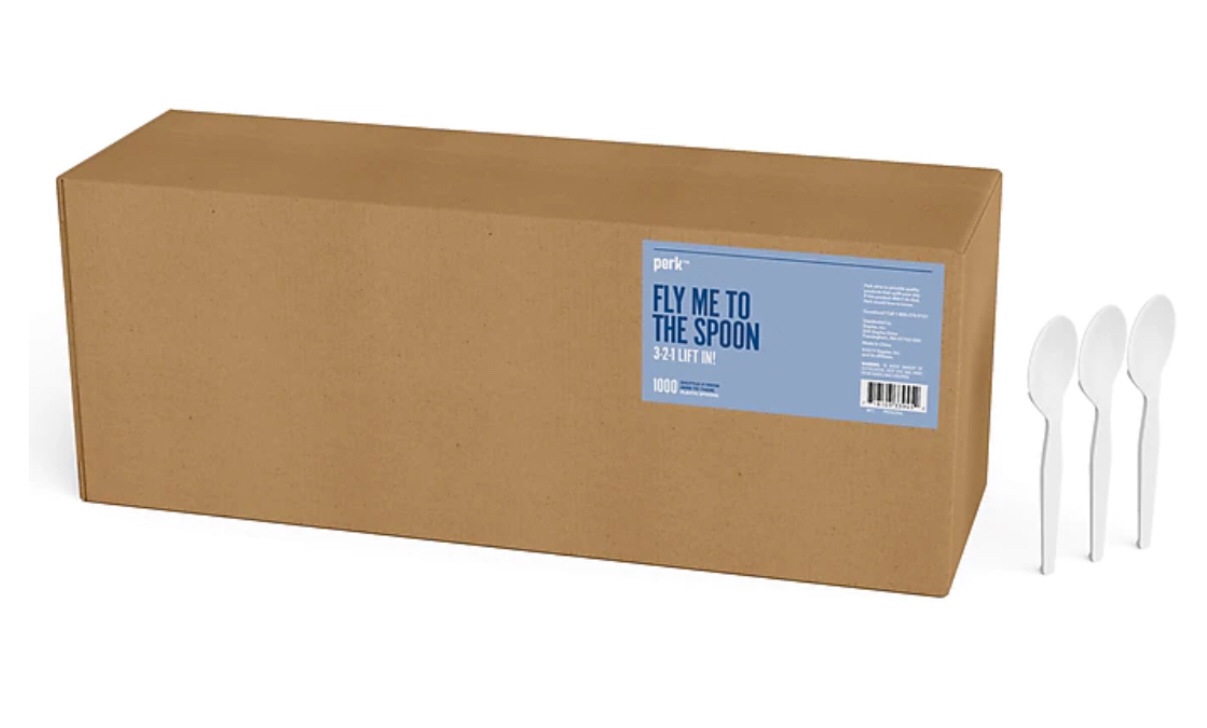 Perk™ Polystyrene Spoon, Medium-Weight, White, 1000/Pack (PK56396)