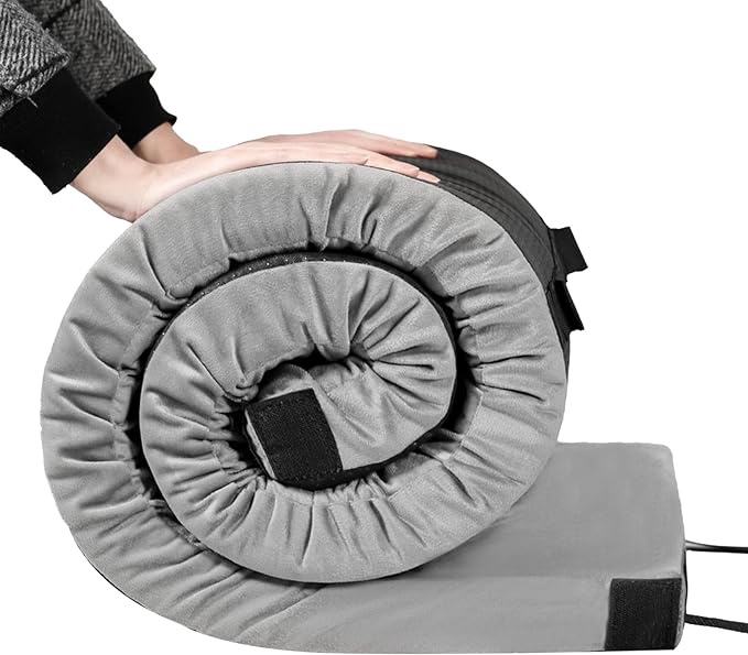 MARSTAR Memory Foam Camping Mattress, Portable Sleeping Mat Pad for Floor, Tent & Car, Lightweight Roll Up Mattress for Adult Kids, Cot Mattress Guest Bed w/Waterproof Cover, Travel Bag, Small Single