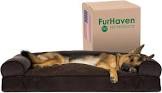 Furhaven Pillow Dog Bed for Large Dogs w/ Removable Bolsters & Washable Cover - Sherpa & Chenille Sofa - Coffee, Jumbo/XL Sofa - Sherpa & Chenille (Coffee) Jumbo Pillow (Fiberfill)