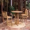 ( incomplete)Heaton Teak Wood 3-Piece Bar Height Outdoor Bistro Set