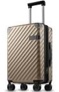 LUGGEX Expandable Hard Shell Carry On Luggage 22x14x9 Airline Approved Spinner Wheels - 100% PC Carryon Suitcase - 4 Aluminum Corner for Hassle-Free Travel (Champagne Suitcase)